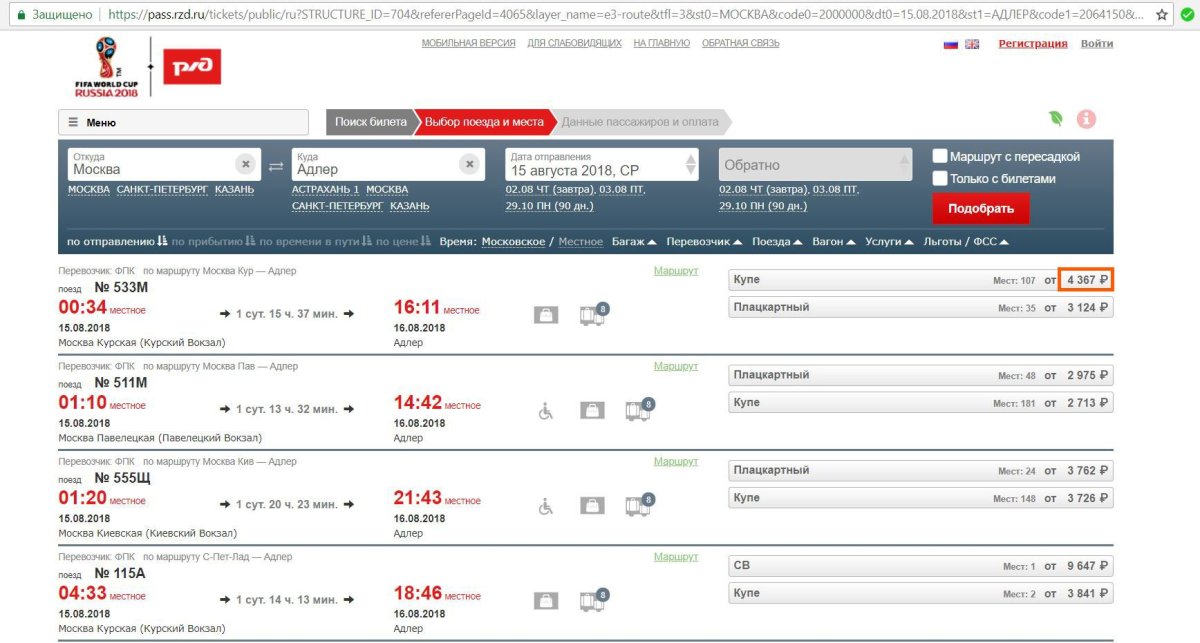 Маршрут поезда Москва Сухум