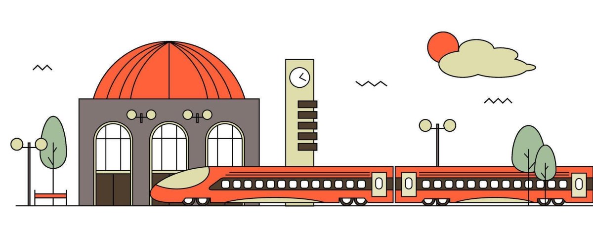 Вокзал рисунок