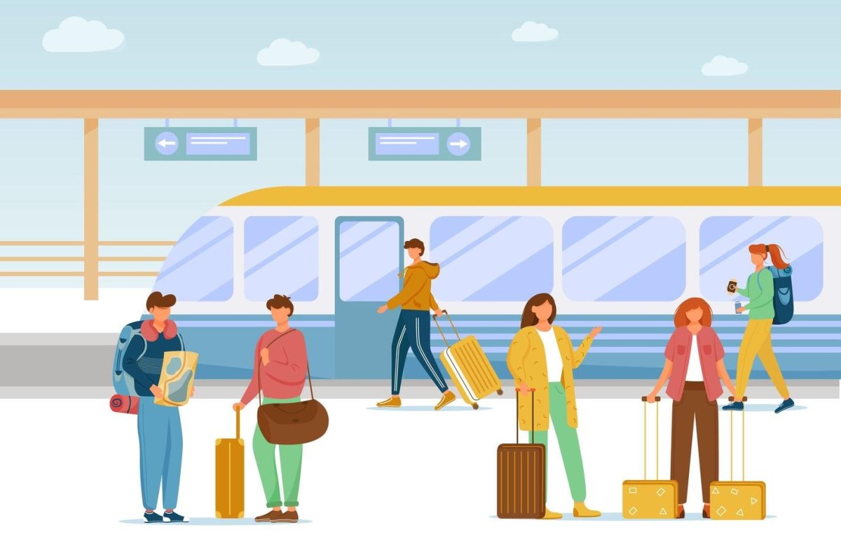 Пассажиры на вокзале