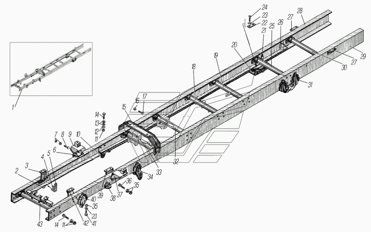 Поперечина рамы Урал 4320