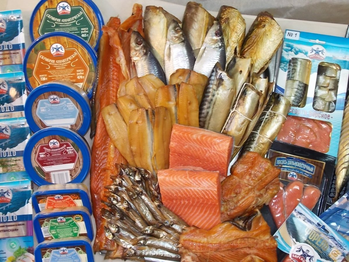 Ассортимент рыбы в магазине