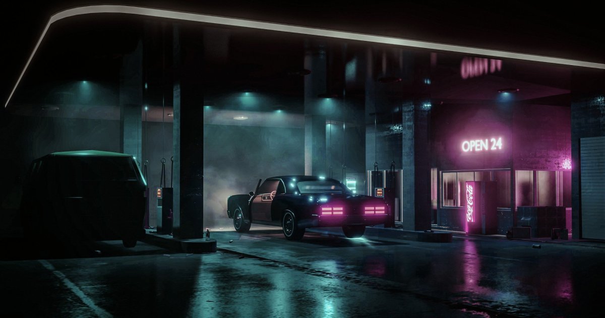 Мотель Сансет киберпанк