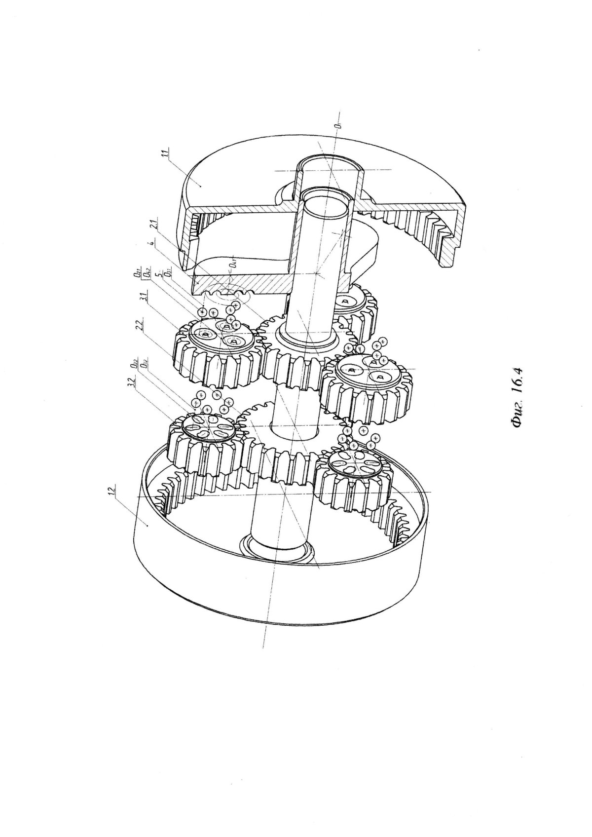 Схема редуктора планетарного миксера ZTS Sabinov двухступенчатый