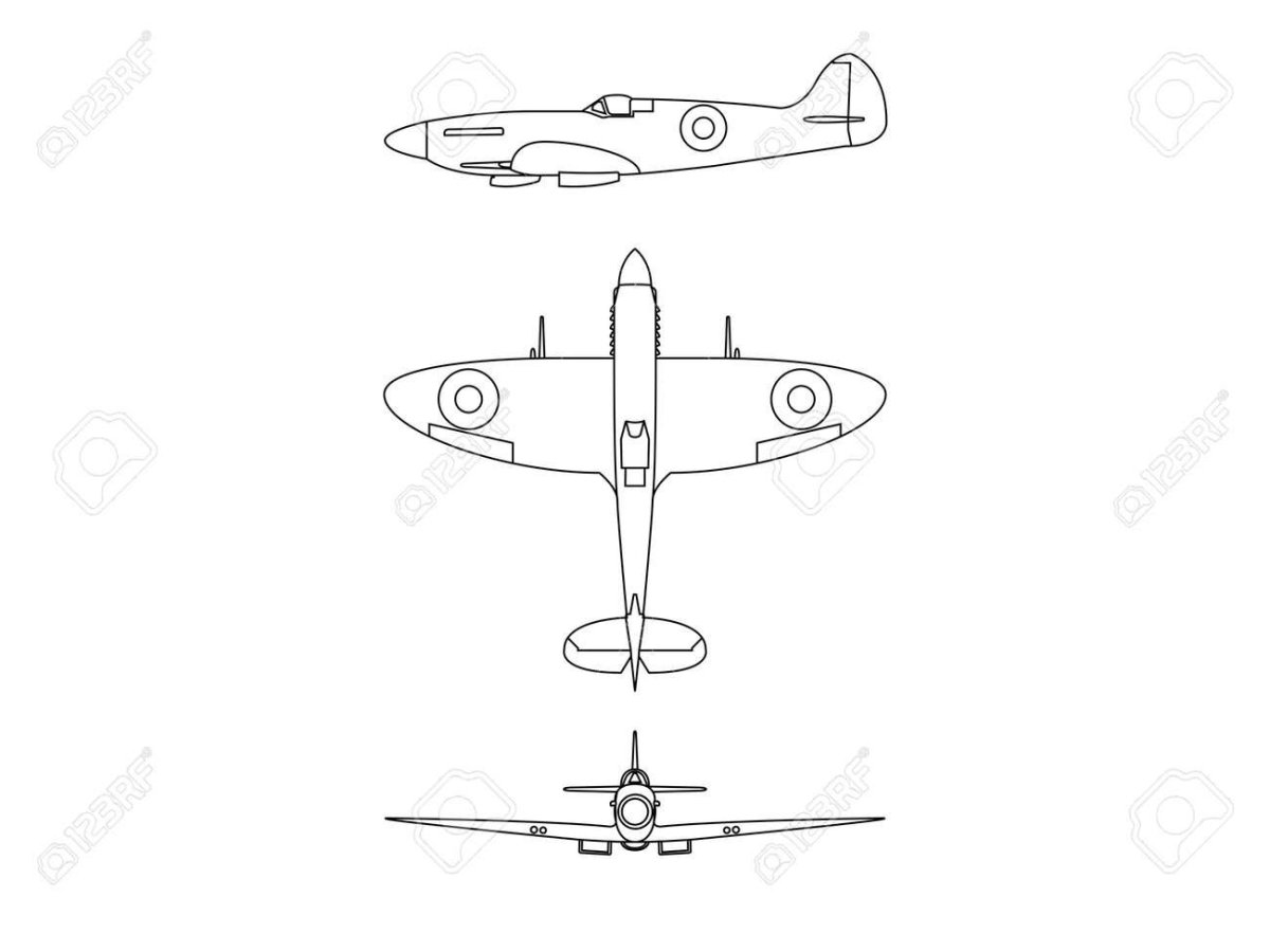 Spitfire рисунок карандашом