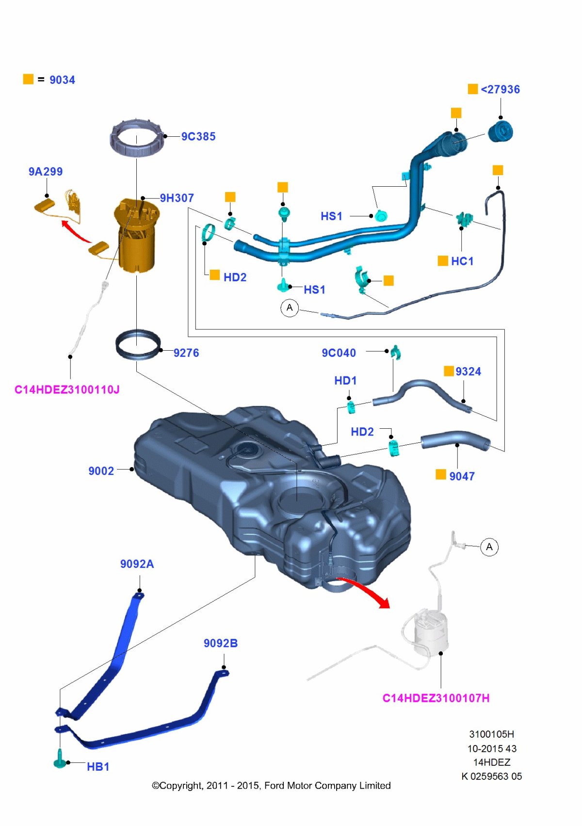 Топливные трубки магистрали Форд фокус 1