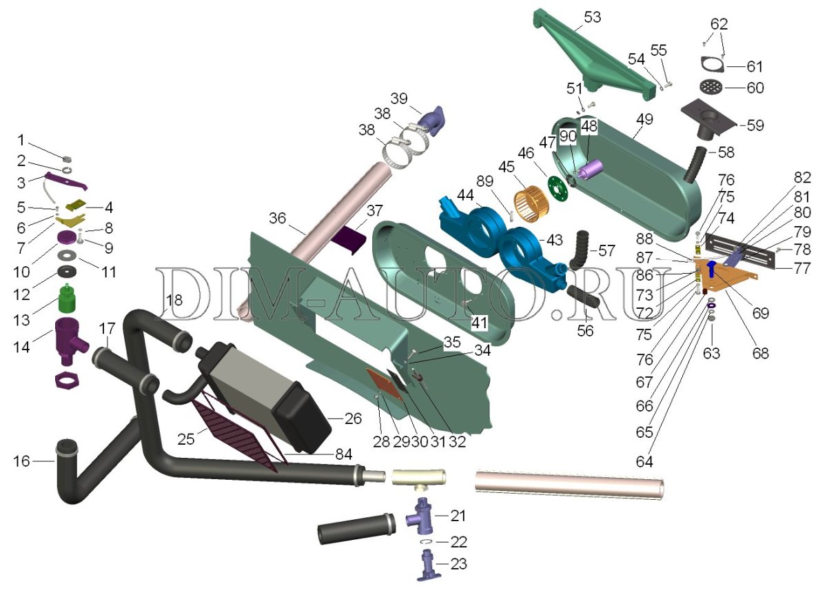 Система отопителя печки КАМАЗ 5320