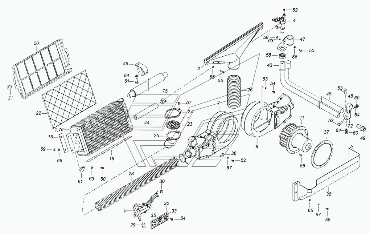 Отопитель салона КАМАЗ 65115