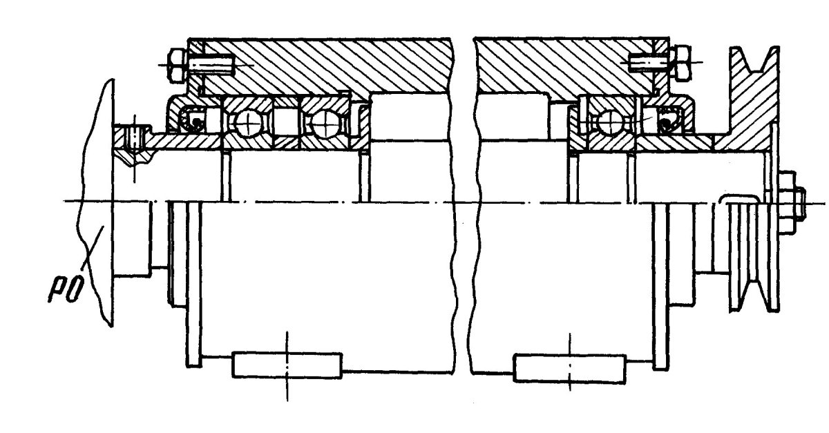 Схема установки радиально-упорных подшипников