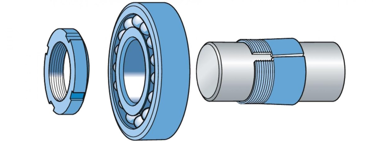Подшипник с конусной втулкой и гайкой