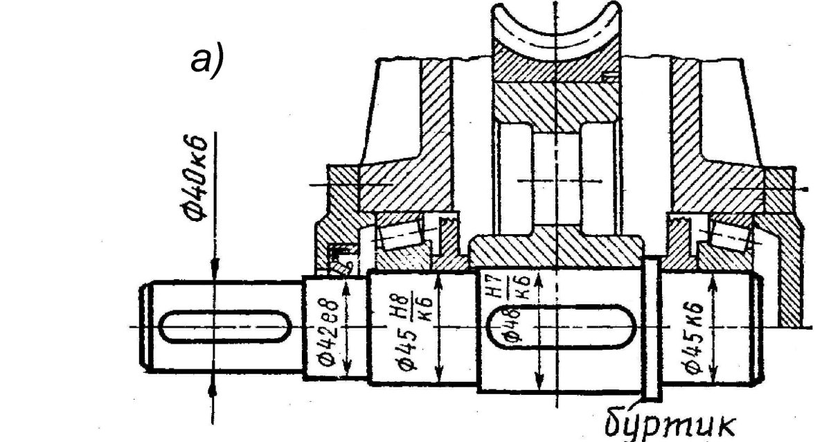 Посадка подшипника на вал чертеж