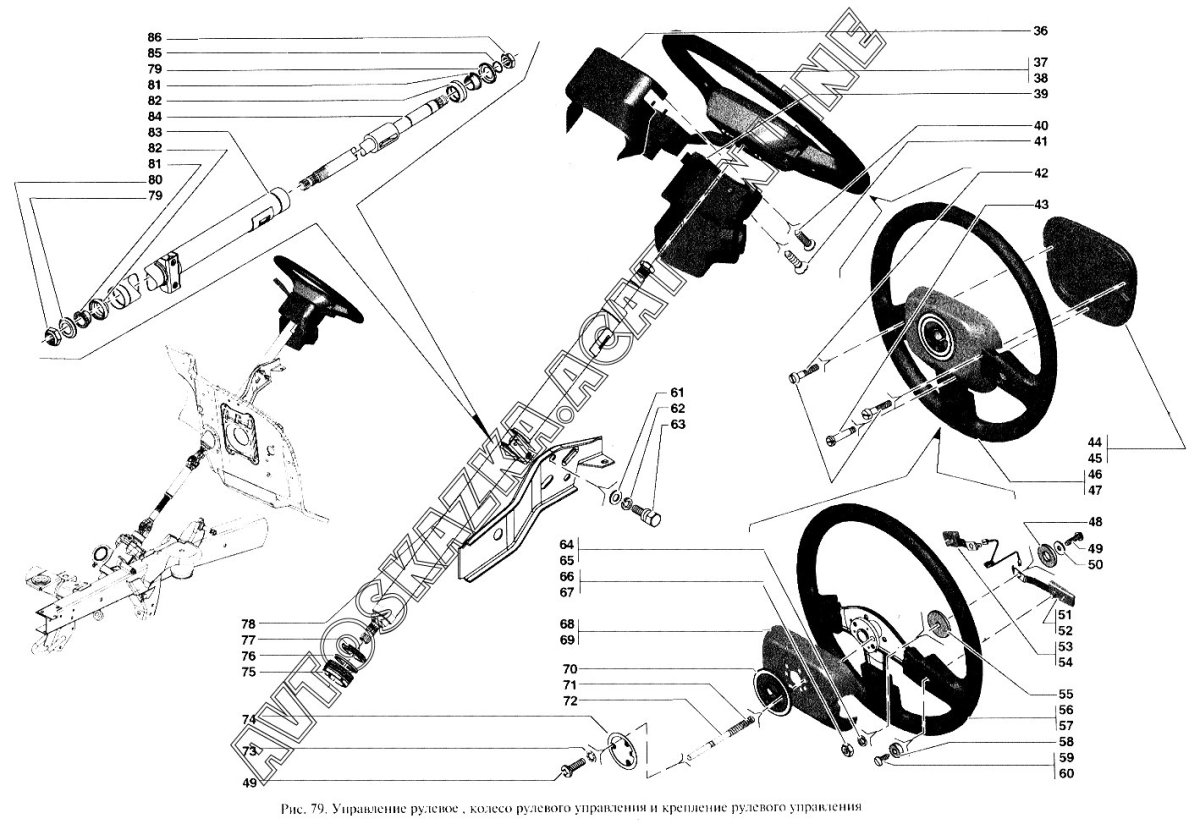 Схема рулевое колесо на УАЗ 3151