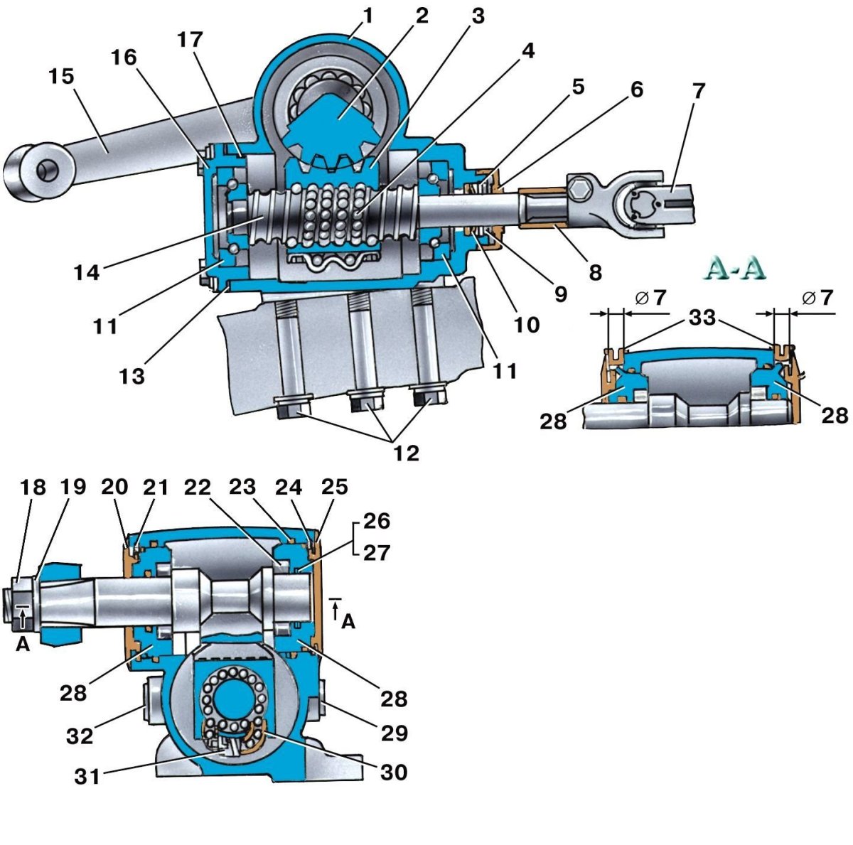 Рулевой редуктор УАЗ 3151 без ГУРА