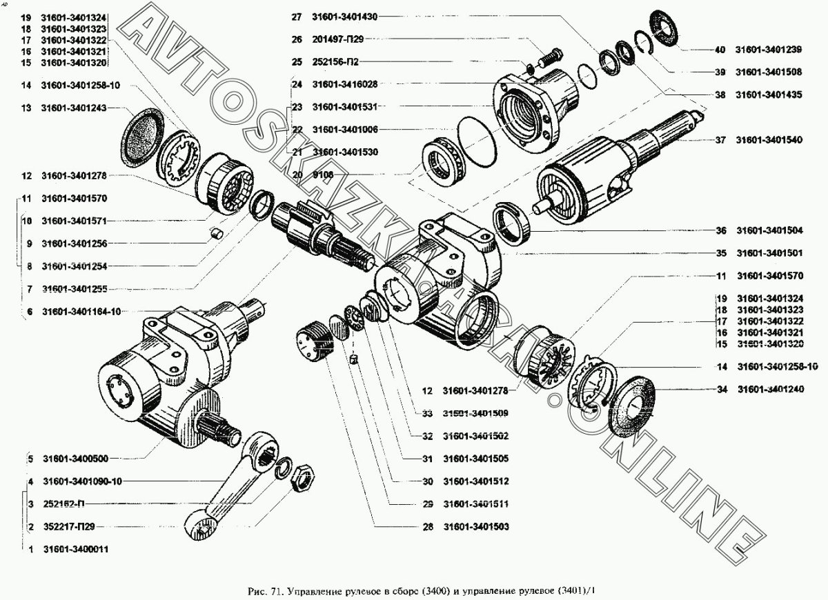 Рулевое управление УАЗ 3160