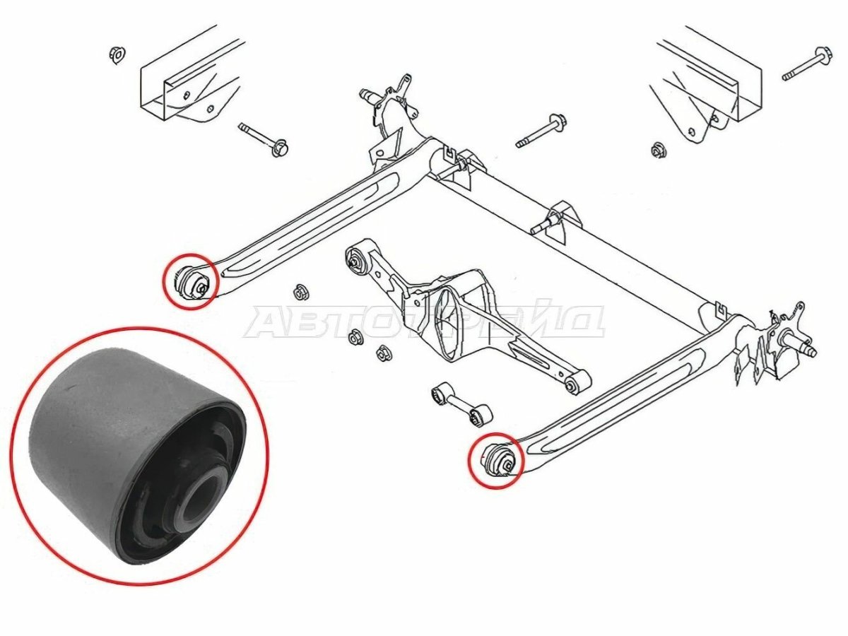 Сайлентблок задней балки Ниссан Альмера н16 артикулы