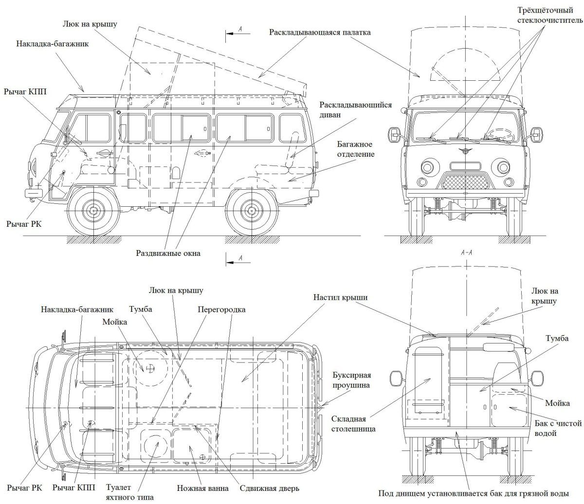 УАЗ 2206 чертеж