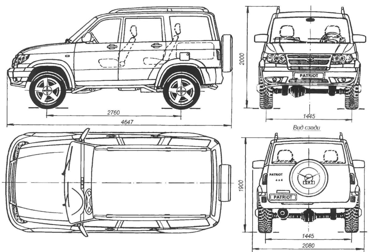 Габариты УАЗ Патриот габариты