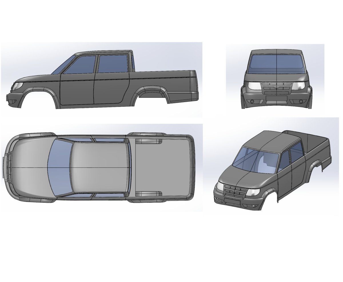 УАЗ Патриот пикап чертеж