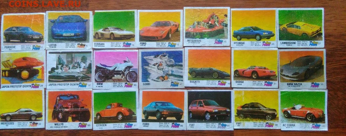 Вкладыши от жвачек ОТОМОТО