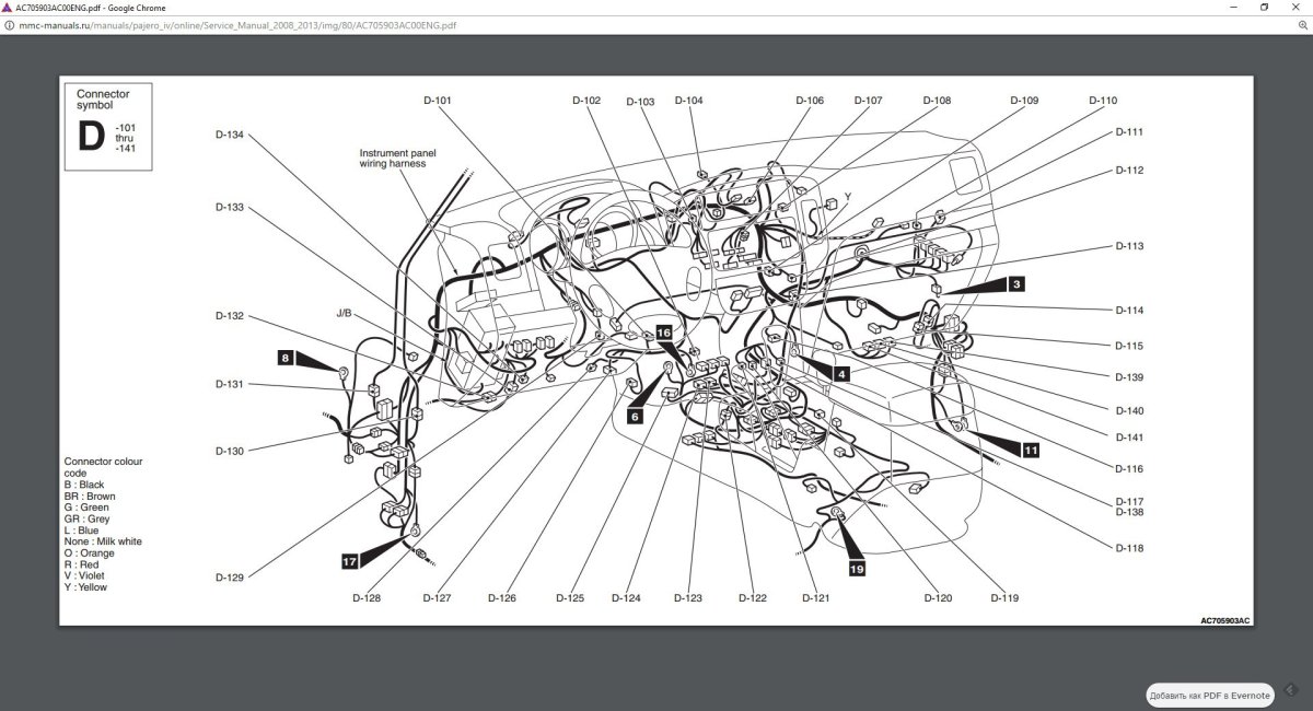 Mitsubishi Pajero 2 схема расположения разъемов