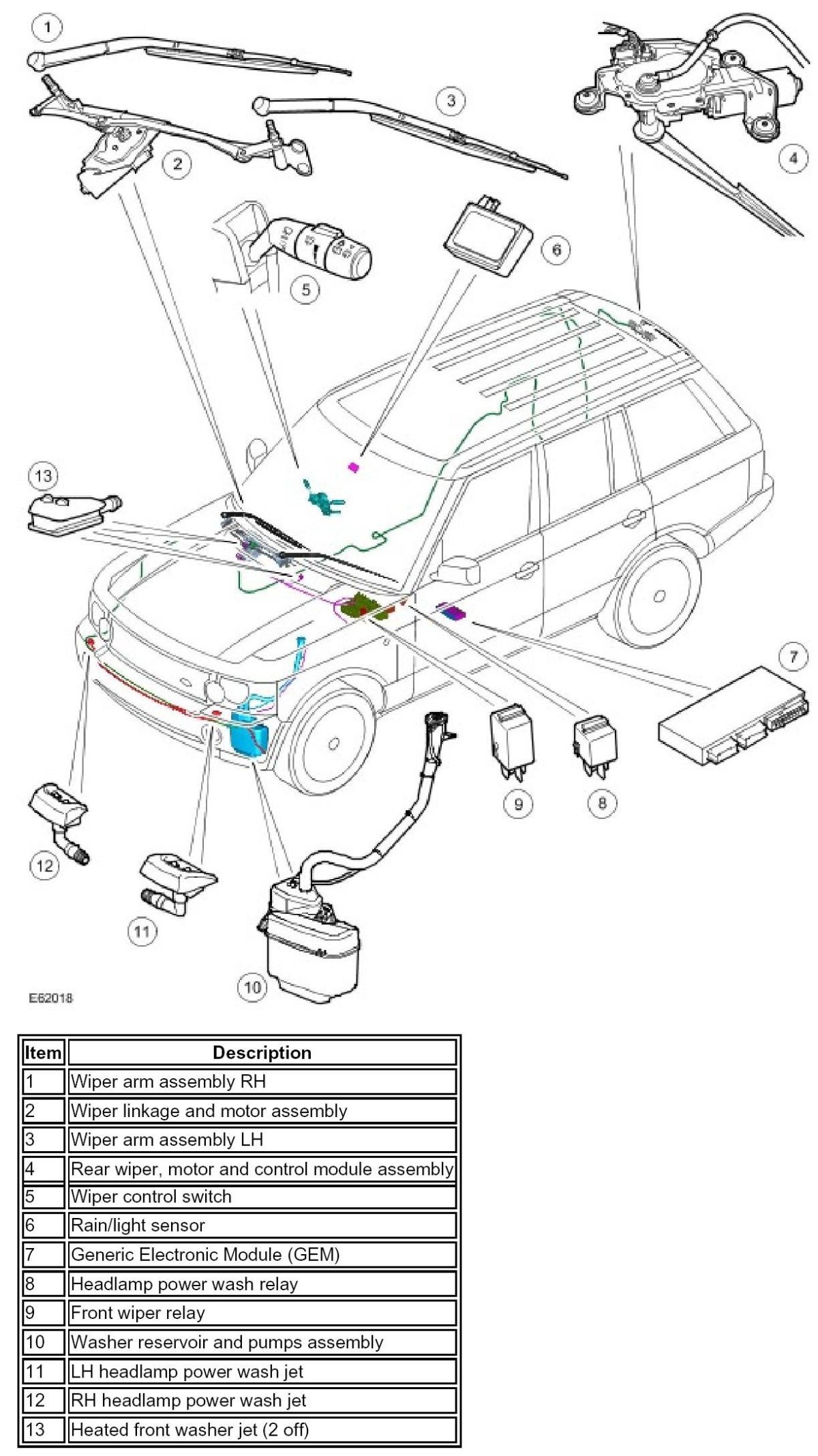 Омыватель заднего стекла range Rover p38