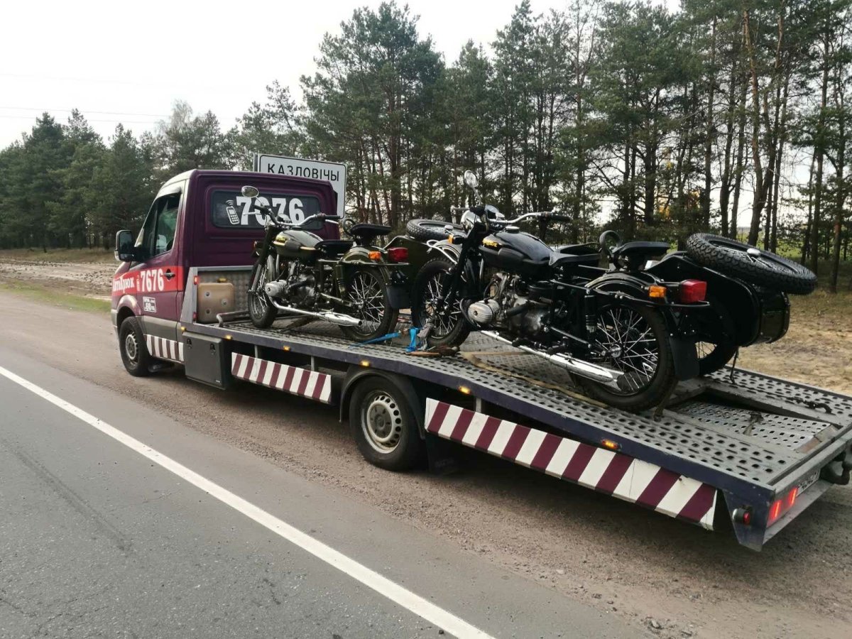 Перевозка мотоцикла на эвакуаторе