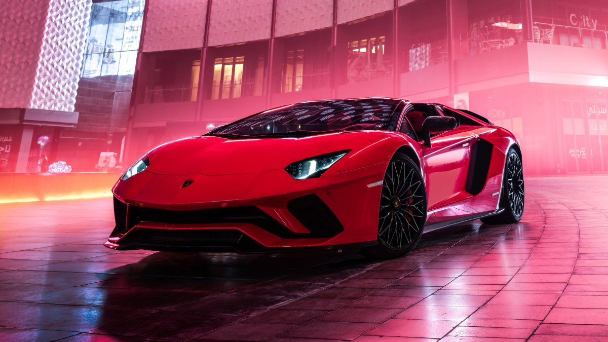 Lamborghini Aventador 4k неон