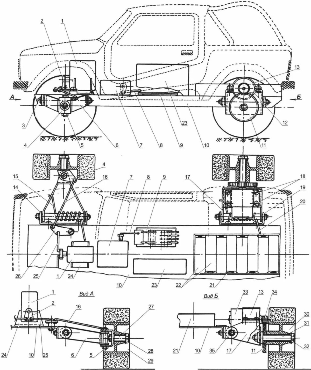 Чертеж шасси машинки на радиоуправлении