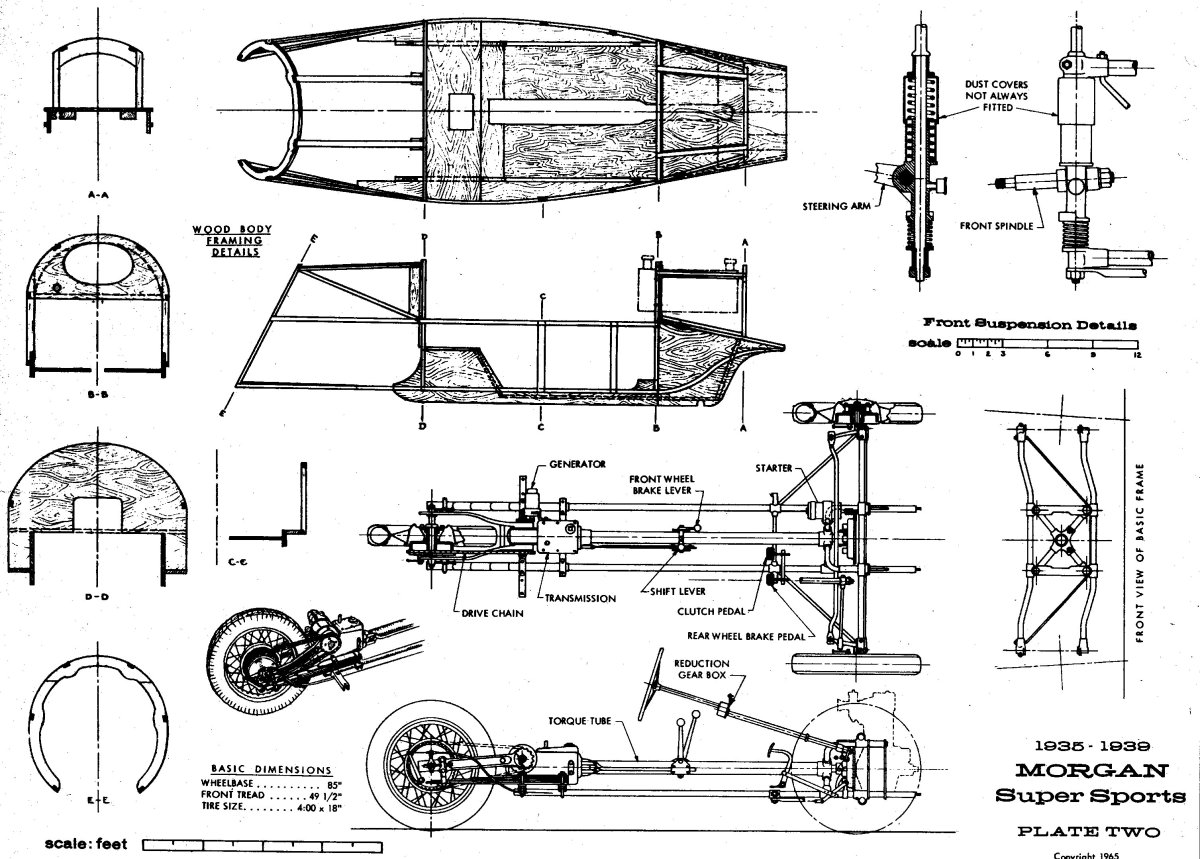 Morgan 3 Wheeler чертежи