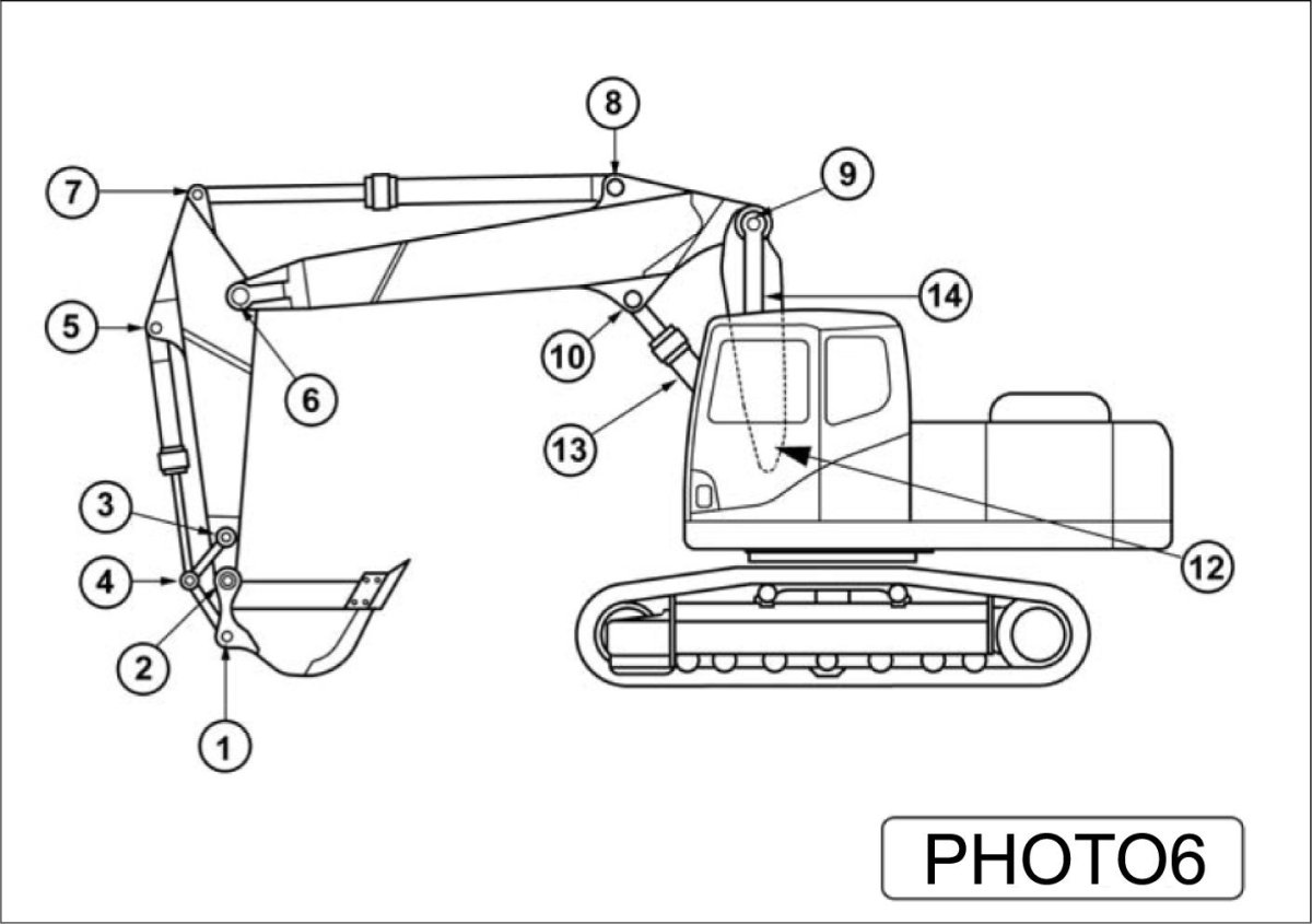 Схема смазки экскаватора Хитачи