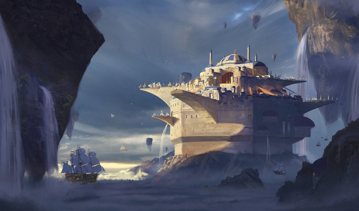 Фэнтези корабль крепость