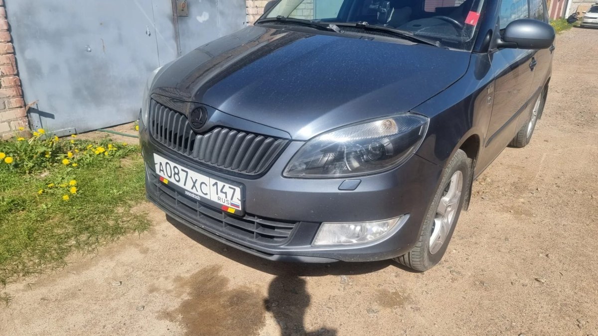 Шкода Фабия 2 фары в черный