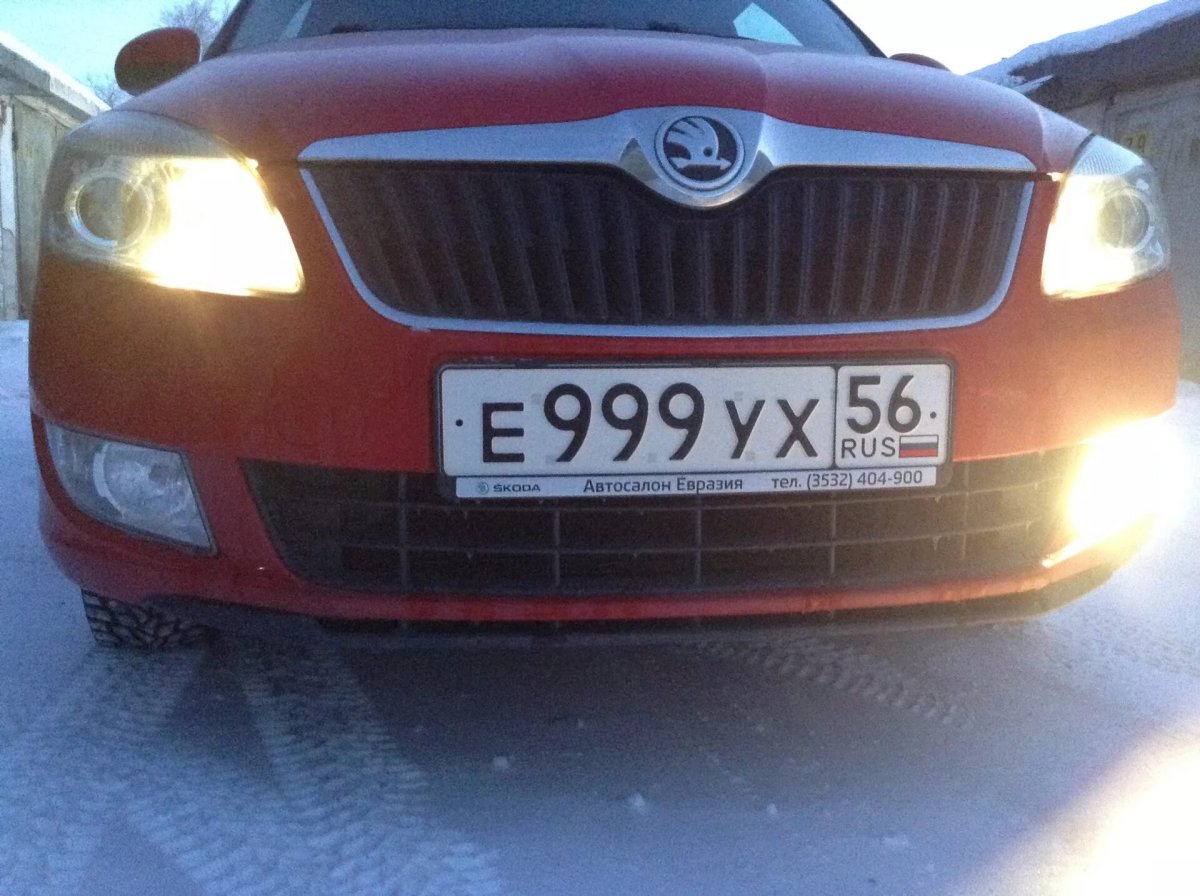 Лампы в ПТФ Шкода Фабия 2