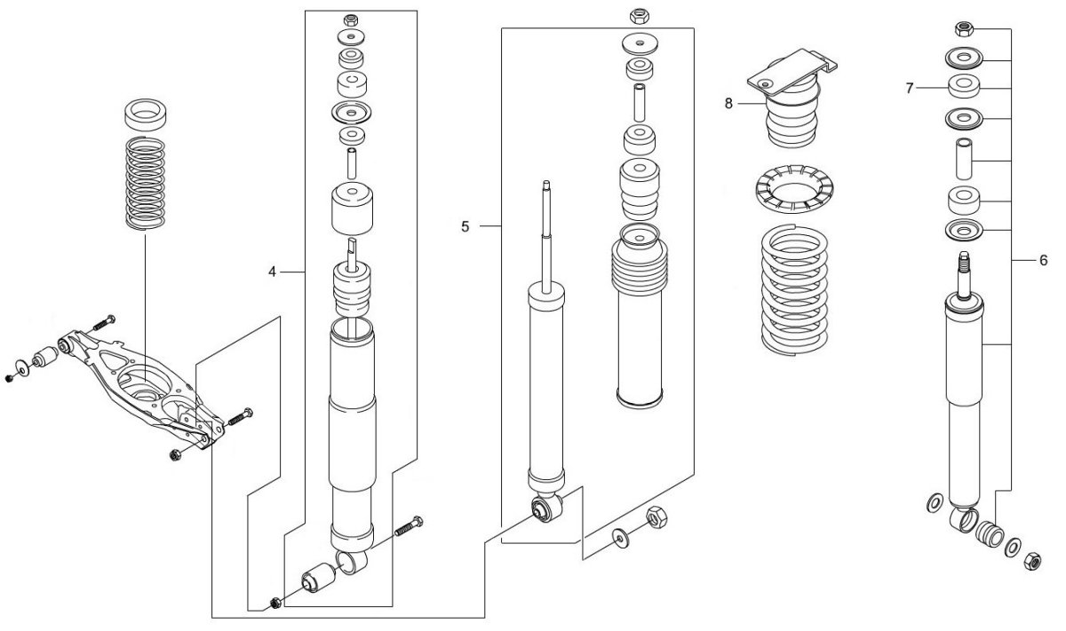 Задние амортизаторы Рекстон 2.7 дизель