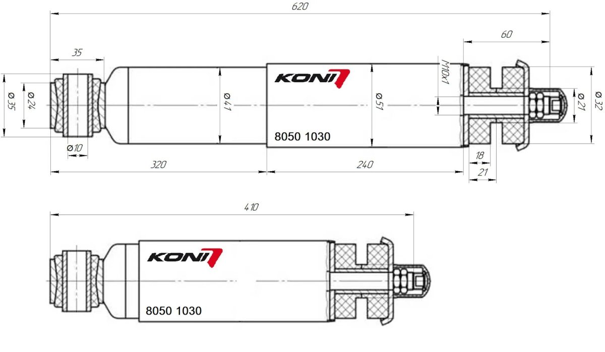 Чертеж амортизатора ВАЗ 2101