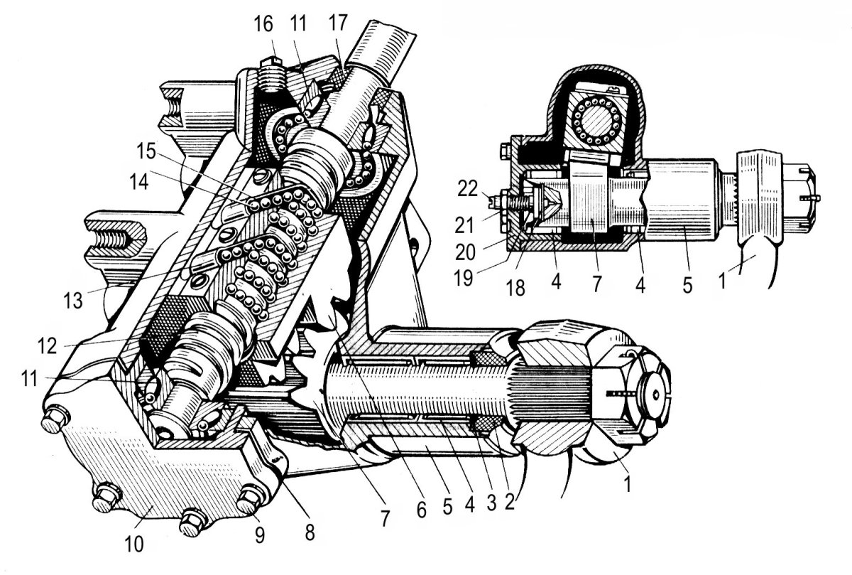 Рулевой механизм автомобиля МАЗ 5335