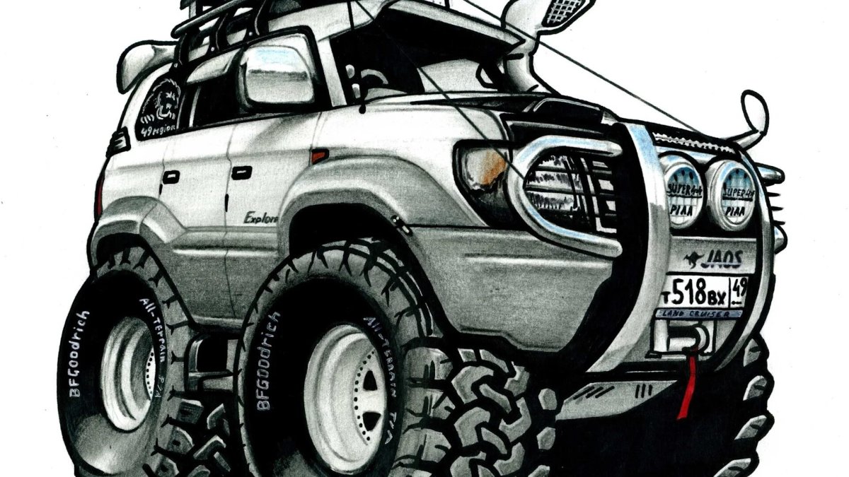 Тойота Прадо раскраска