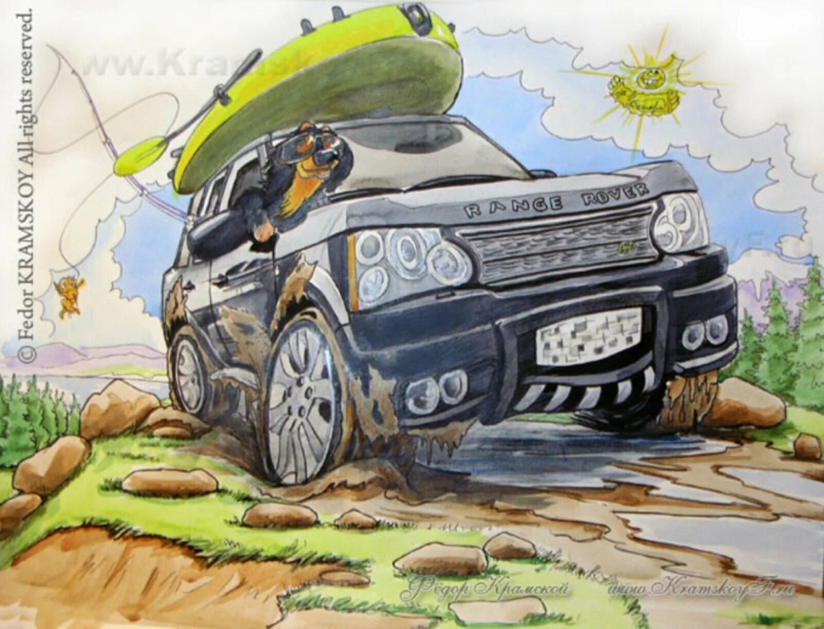 Шарж с машиной
