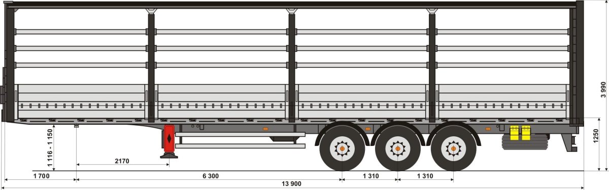 Полуприцеп тентовый шторный uat-SCFG-9231.01