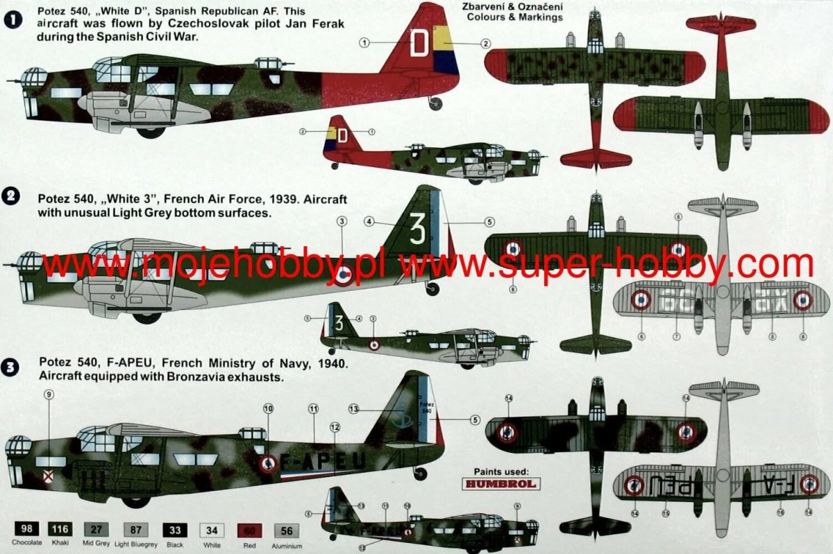 Сборная модель potez 540 Bomber