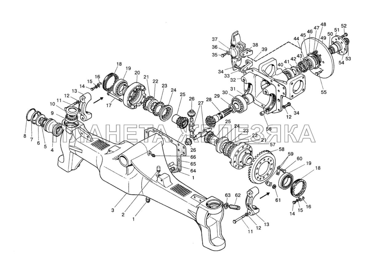 Редуктор переднего моста МТЗ 1523