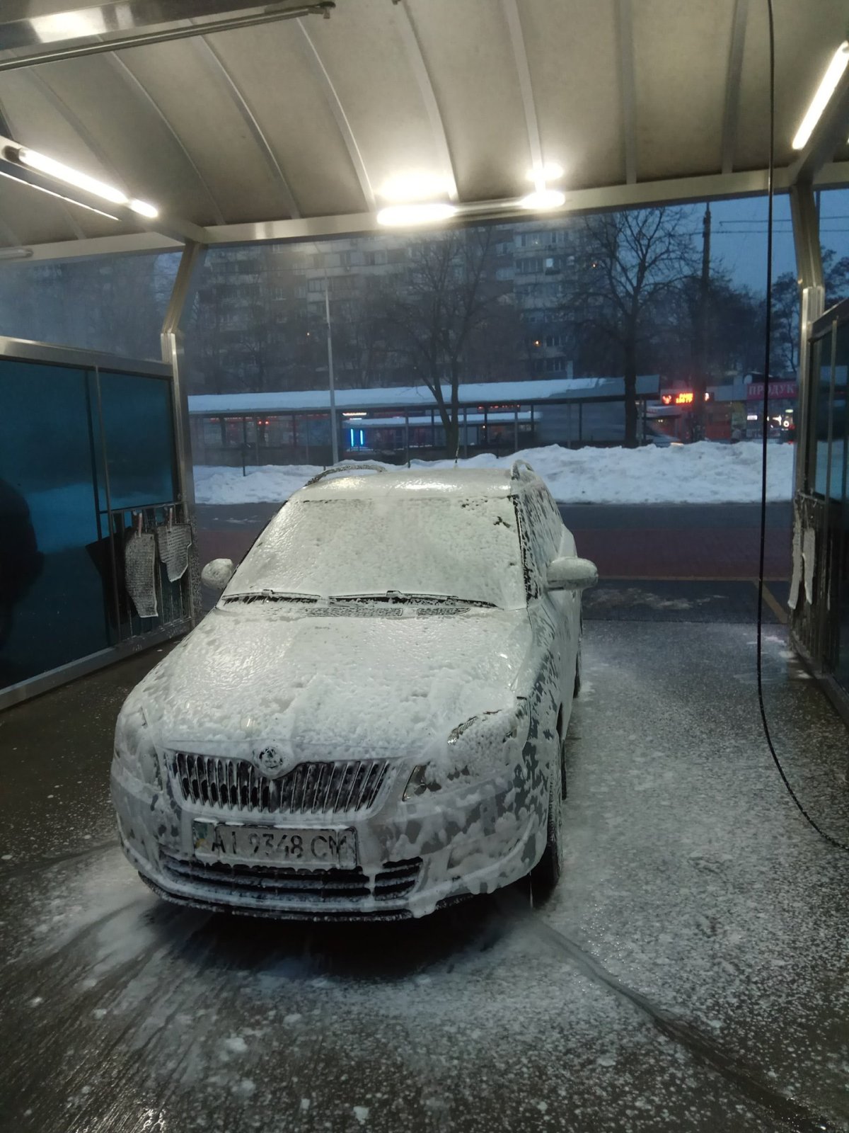 Автомойка зимой