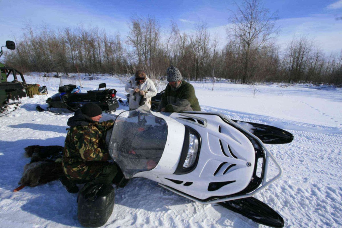 Охота на снегоходе Поларис