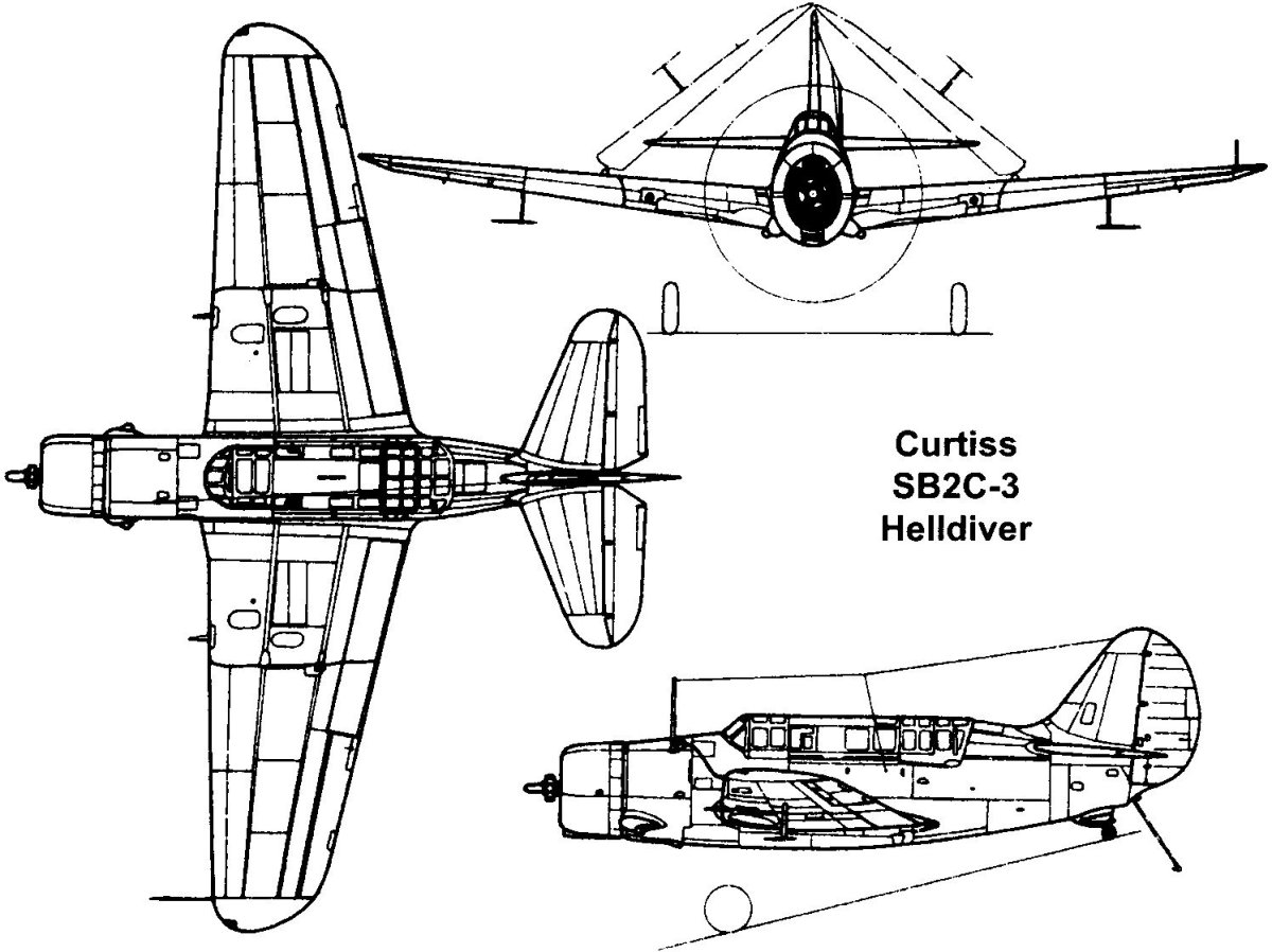 Curtiss sb2c Helldiver чертежи