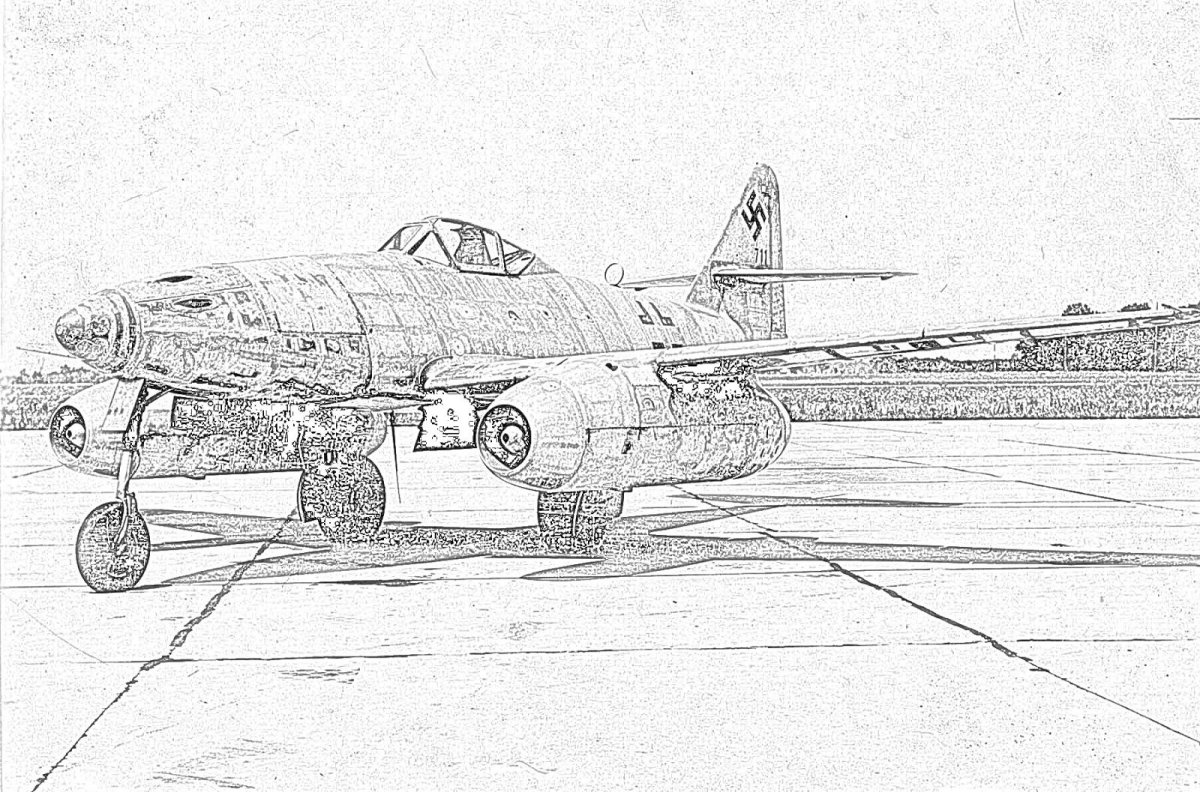 Военный самолет рисунок