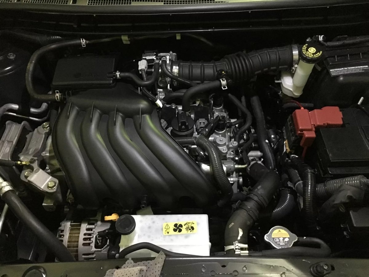 Подкапотное пространство Ниссан Жук 1.6