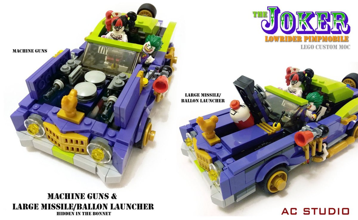 Лего Бэтмен Lowrider Джокера вид снизу