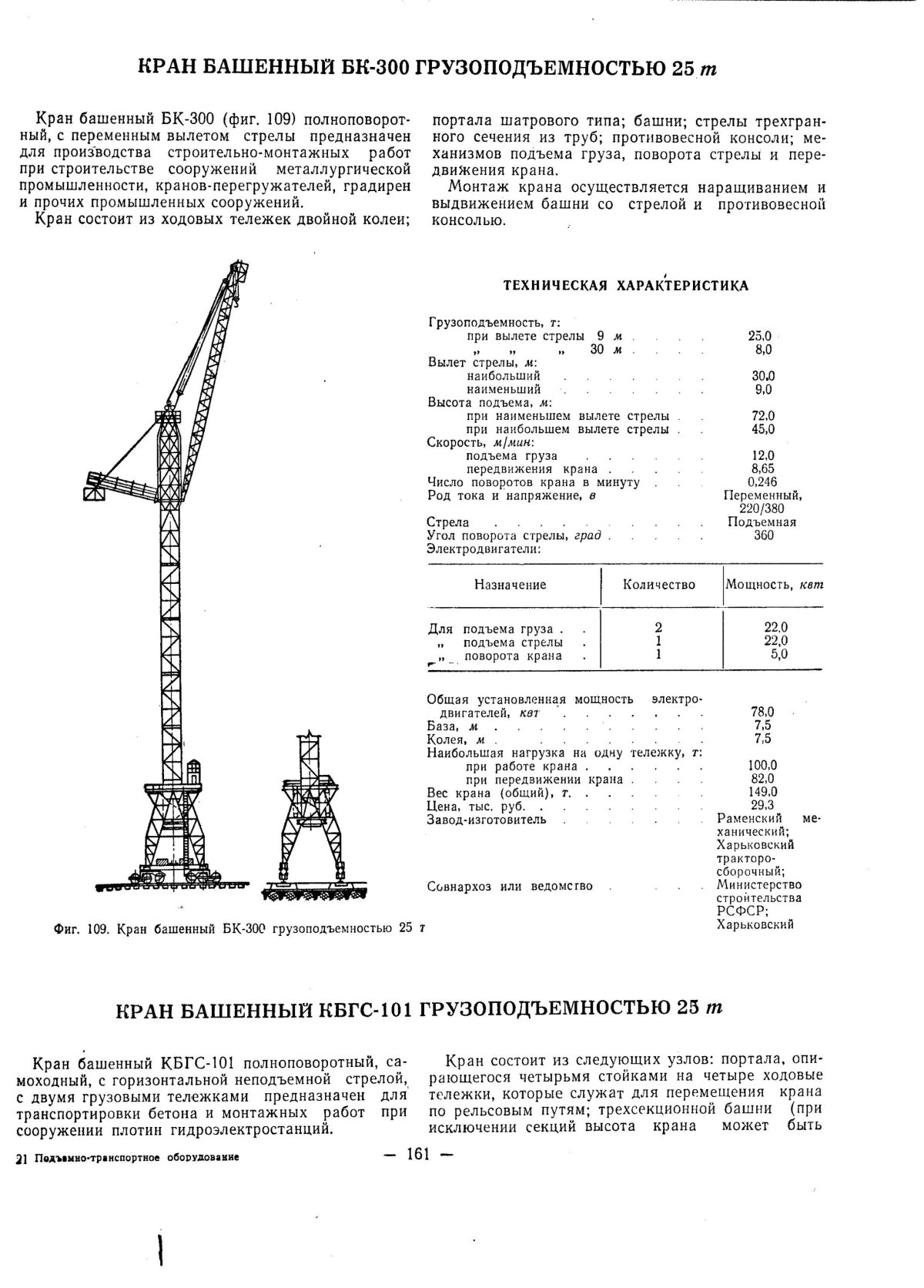 КП-300 кран технические характеристики