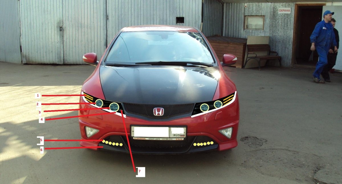 Оптика на Honda Civic 5d