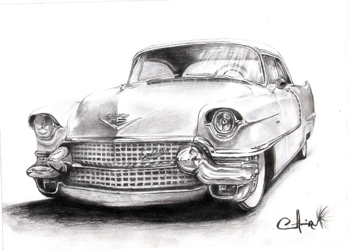 Скетчи машин карандашом