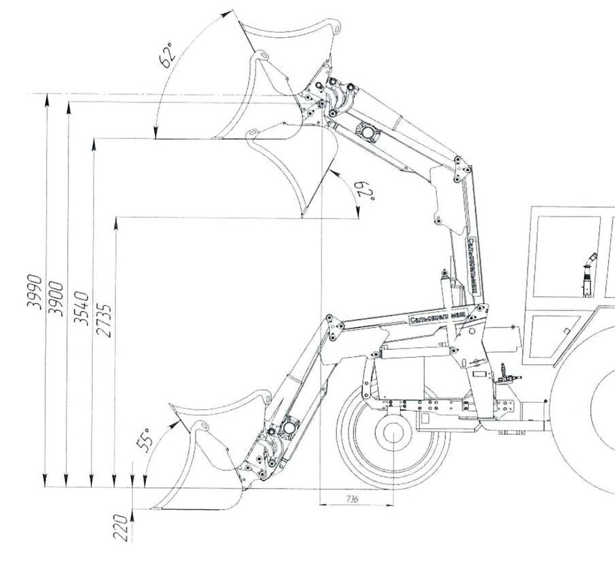 Высота подъема куна на МТЗ 82